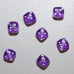 Акрилова намистина "Кубик" фіолетового кольору, 5 шт