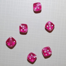 Акриловая бусина "Кубик" ярко-розового цвета, 5 шт