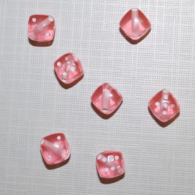 Акрилова намистина "Кубик" блідо-рожевого кольору, 5 шт