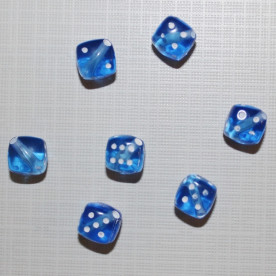 Акрилова намистина "Кубик" синього кольору, 5 шт