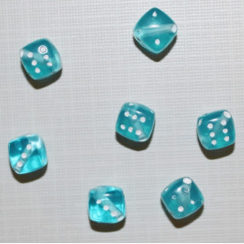 Акрилова намистина "Кубик" блакитного кольору, 5 шт