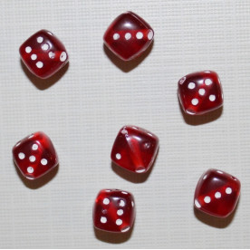 Акрилова намистина "Кубик" бордового кольору, 5 шт