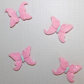 Пластиковий кабошон Метелик з візерунком рожевого кольору, 34х28 мм, 1 шт