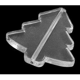 Акрилова намистинка "Ялинка", прозора, 41х39х6 мм, 1 шт