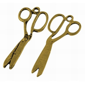 Підвіска "Ножиці", античне золото, 33х14 мм, 1 шт