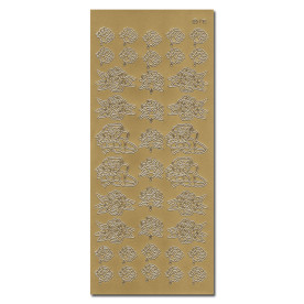  Контурні наклейки для скрапбукінгу золотого кольору "Трояндочки" від Dovecraft