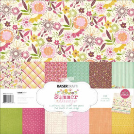Набор бумаги Summer Breeze 30х30 см 12 л + наклейки от Kaisercraft