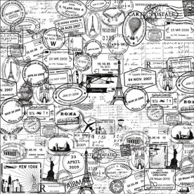 Прозрачный акриловый лист Check In 30х30 см от Kaisercraft