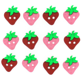 Набор пуговиц Strawberries от Dress It Up, 12 шт