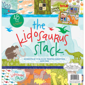 Набор бумаги Kidosaurus Paper Stack 30х30 см 24 листа от DCWV