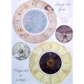 Декупажная карта "Французские циферблаты" 44х31 см от компании Cheap Art