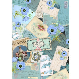 Декупажна карта "Блакитний колаж" 44х31 см від компанії Cheap Art