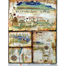 Декупажна карта "Старовинна карта" 44х31 см від компанії Cheap Art