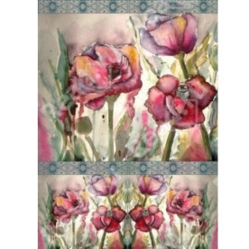 Декупажная карта "Акварельные маки" 44х31 см от компании Cheap Art