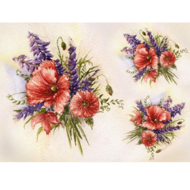 Декупажная карта "Летние букеты" 30х21 см от компании Cheap-Art