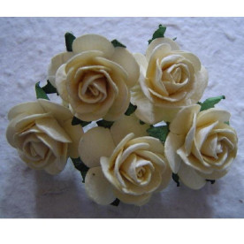 Набор 5 кремовых роз, 25 мм