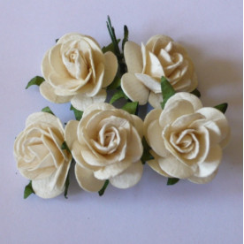 Набір 5 троянд кольору слонової кістки, 25 мм