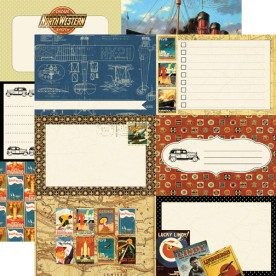 Двосторонній папір Blueprint 30х30 см від компанії Echo Park