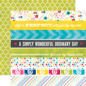 Двусторонняя бумага Border Strips 30х30 см от компании Echo Park