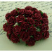 Набор 10 декоративных бумажных роз Deep Red, 10 мм