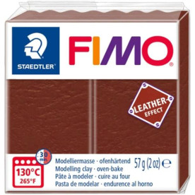 Пластика Leather-effect, Коричневый, 57 грамм, Fimo