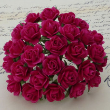 Набір 10 декоративних трояндочок Fuschia Pink, 10 мм