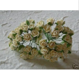 Набор из 10 полуоткрытых бутонов розы кремового цвета, 8 мм