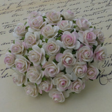 Набор 10 декоративных розочек Ivory/Pale Pink, 10 мм