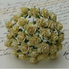 Набір 10 декоративних трояндочок Cream кольору, 15 мм