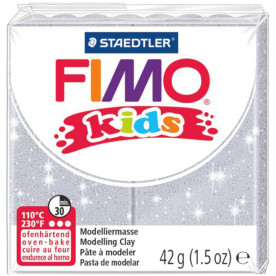 Пластика Fimo kids, Срібна з блискітками, 42 г, Fimo
