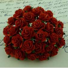 Набір 5 декоративних паперових троянд Red, 25 мм