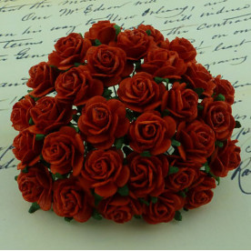 Набор 5 декоративных бумажных роз Red, 25 мм