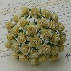 Набір 5 декоративних трояндочок Cream кольору, 25 мм