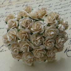Набір 5 декоративних трояндочок Deep Ivory, 25 мм