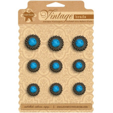 Набір брадс Blue Vintage Marble від Creative Charms, 9 шт