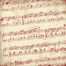 Бумага Awe Red & Cream Diagonal Sheet Music 30х30 см от Authentique Paper