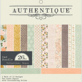 Набір паперу Grace Bundle 15x15 см 12 аркушів від Authentique Paper