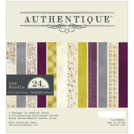 Набір паперу Remembrance 15х15 см 12 аркушів від Authentique Paper