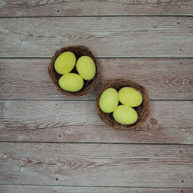 Гніздо з коричневої Сезана з яйцями, 6 см, 1 см