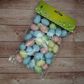 Набор яиц, пенопласт, 2,5 см, пастель с позолотой, около 50 шт