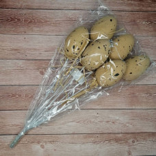 Набір яєць на паличці, пінопласт, 6 см, натуральний коричневий, 6 шт