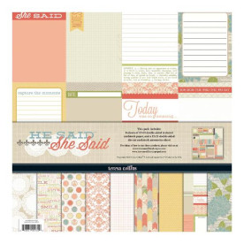 Набір паперу She Said 6 листів + висікання 30х30 см від Teresa Collins