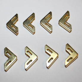 Декоративні куточки кольору золота, 15х15х3 мм, 8 шт