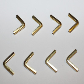 Декоративні куточки кольору золота, 15х15х2 мм, 8 шт