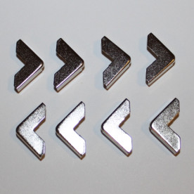 Декоративні куточки кольору нікелю, 15х15х3 мм, 8 шт