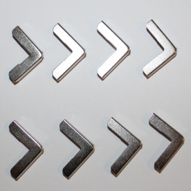 Декоративные уголки цвета никеля, 24х24х4 мм, 8 шт