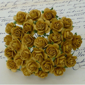 Набір 10 декоративних трояндочок Old Gold, 10 мм