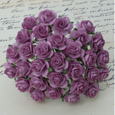Набір 10 декоративних трояндочок Dark Lilac, 15 мм