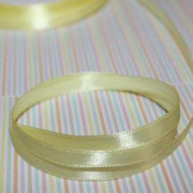 Атласная лента светло-желтого цвета, длина 5 м, ширина 6 мм