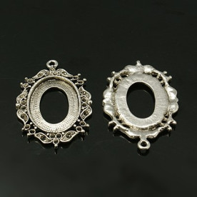 Овальна підвіска "Рамка", античне срібло, 41х28х3 мм